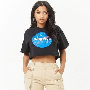 Forever 21 Cropped NASA Tee